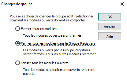 Changer de groupe